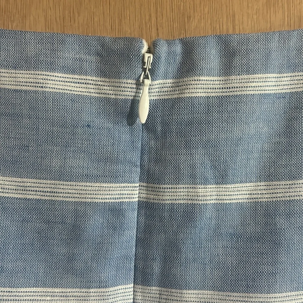 Talbots Light Blue and White Striped Sleeveless Shift Dress